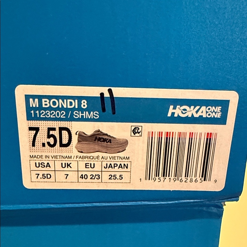 Hoka Bondi 8 Men’s Size 7.5D Gray Running Shoes - Picture 2 of 11